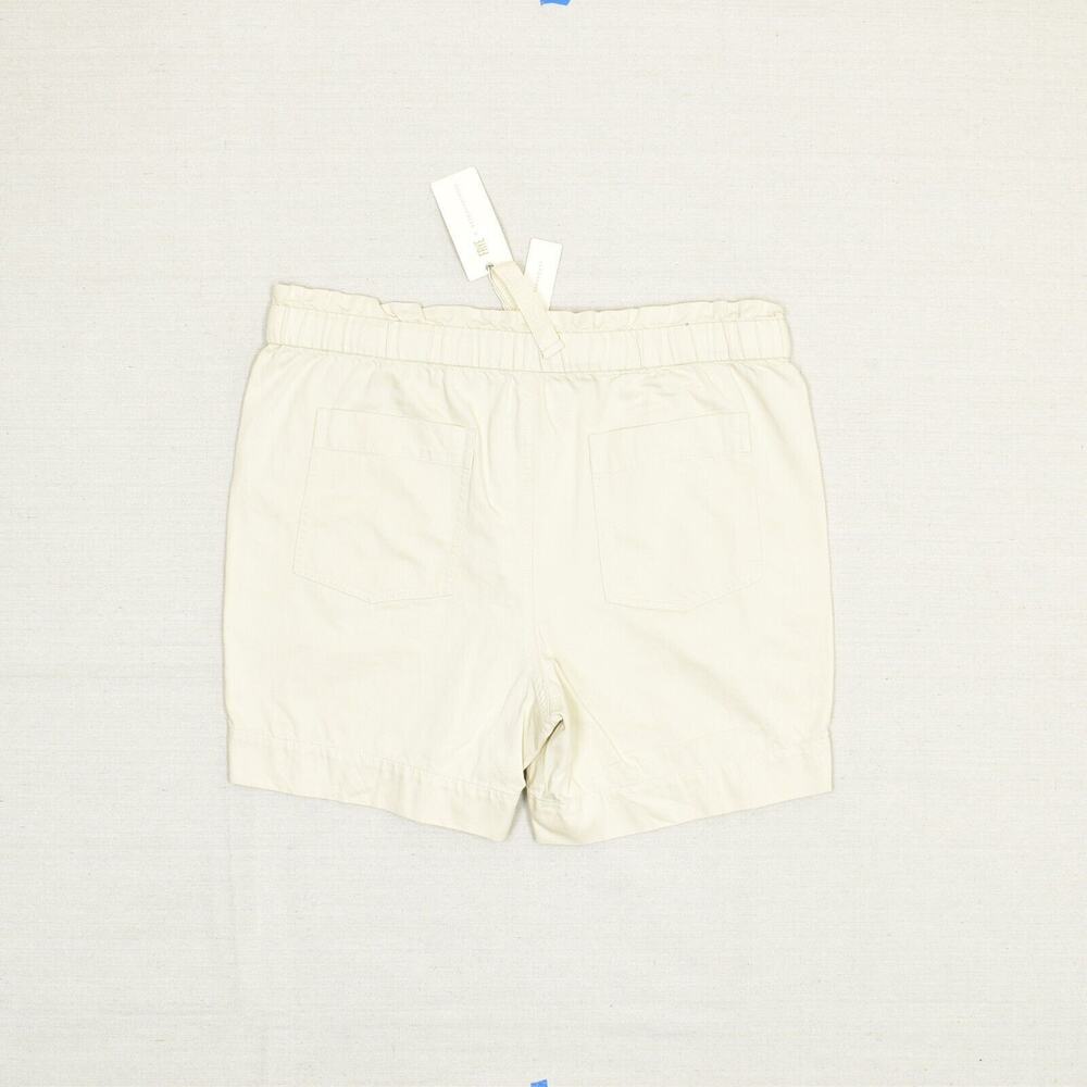 NEW Frye x Anthropologie Women Bermuda Drawstring Solid Cotton Beige Size 31 - Picture 3 of 8